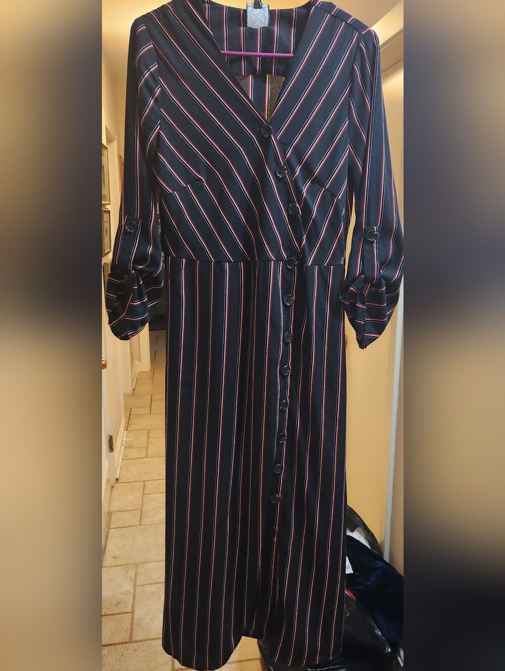 NWT Sweet Claire Button Front Midi Dress